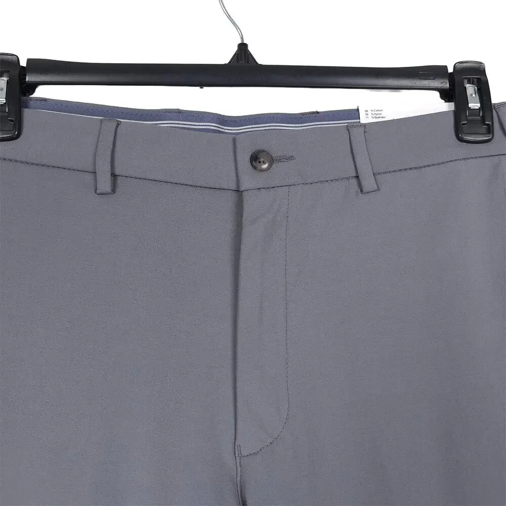 Michael Kors Mens Classic Fit Dress Pants 36x31 Slate Grey Solid Stretch Cotton